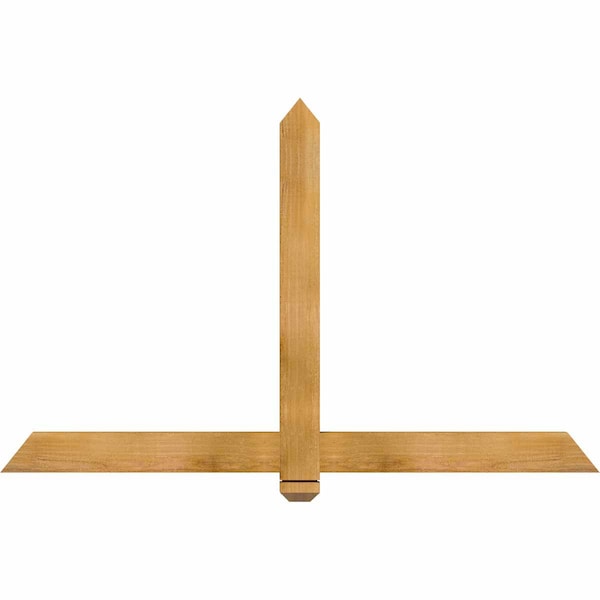 Ekena Millwork Eugene Rough Sawn Timber Gable Bracket, Western Red Cedar, 60"W x 38"H x 2"D x 4"F, 15/12 Pitch GBW060X38X0204EUG00RWR - main